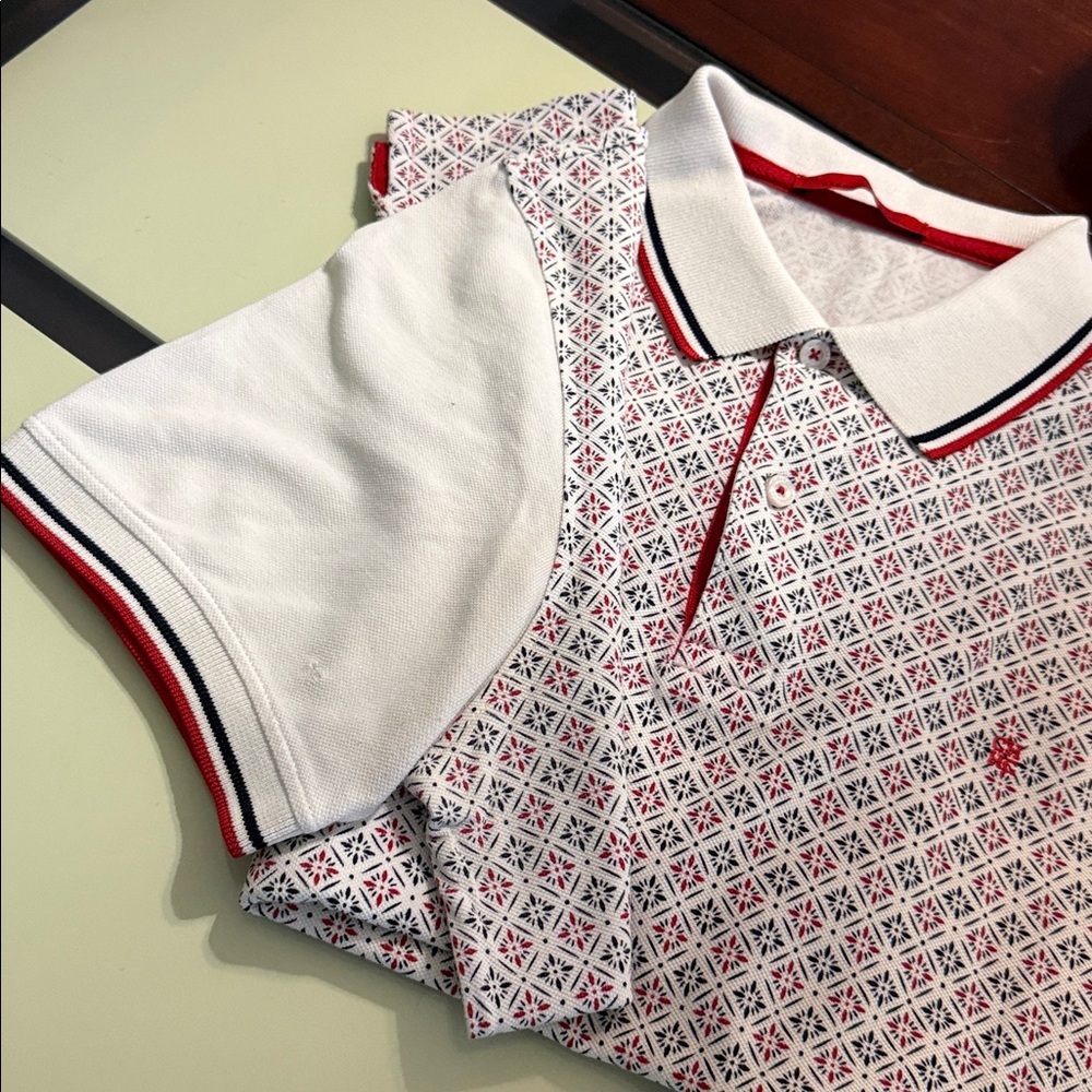 Carolina Herrera White and Red Geometric Polo Shirt - Picture 4 of 4